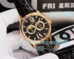 Swiss Quality Replica Cartier Moonphase Watch Yellow Gold Case Black Dial